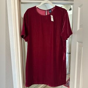 NWT Gap Velvet Dress Burgundy-Medium